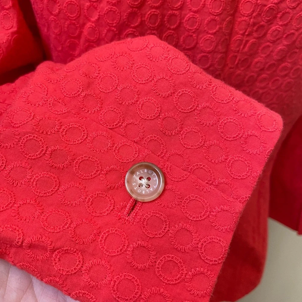 TALBOTS Coral/Red Lightweight Business Career Blazer | Size 4 - Picture 6 of 11